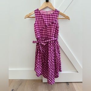 Crewcuts (JCrew for kids) size 6 gingham dress (light pink + purple)